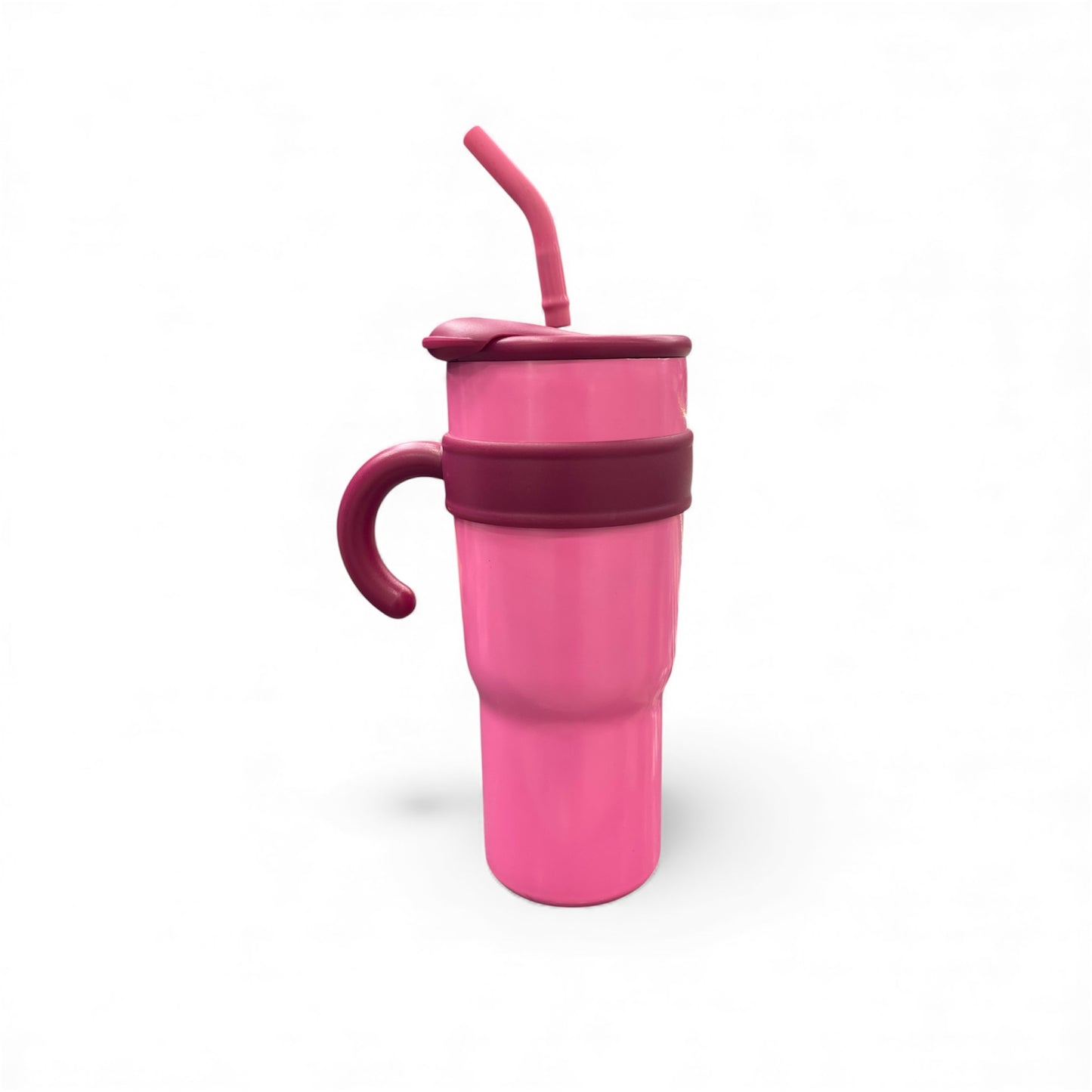 BIGMAN Plum Pink Insulated Travel Tumbler 40oz With Straw