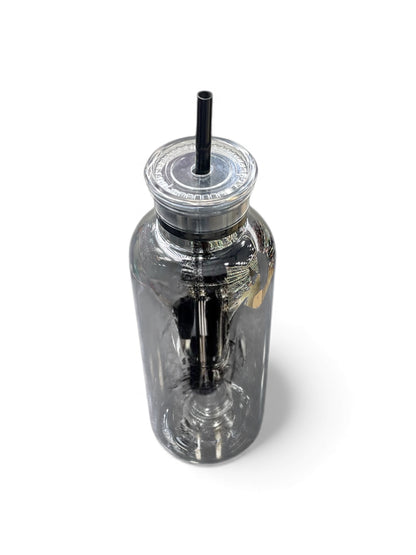 Smoky Transparent Straw Bottle 850ml
