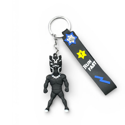 BIGMAN Black Panther Character Rubber Keychain
