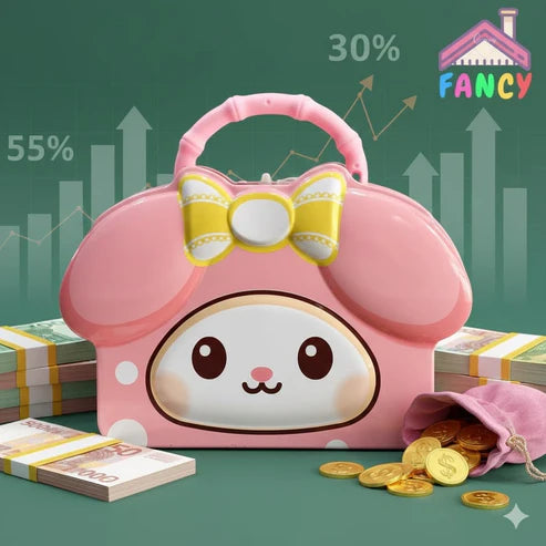 BIGMAN Premium My Melody SafeSaver Coin Bank with Lock – Cute Sanrio Kids Piggy Bank for Coins & Savings
