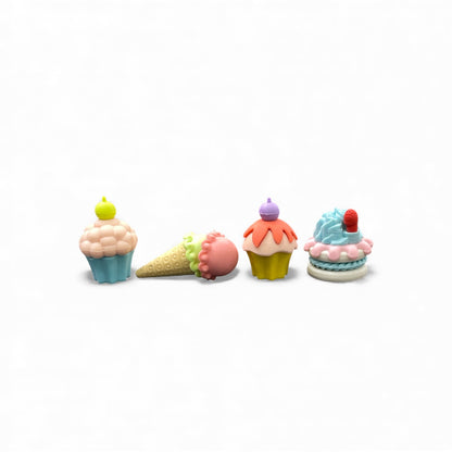 BIGMAN Ice Cream Tiny Erasers Pack 4 Piece Fun Eraser Box