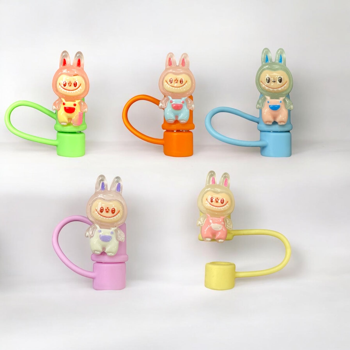 LABUBU Style Silicon Straw Topper