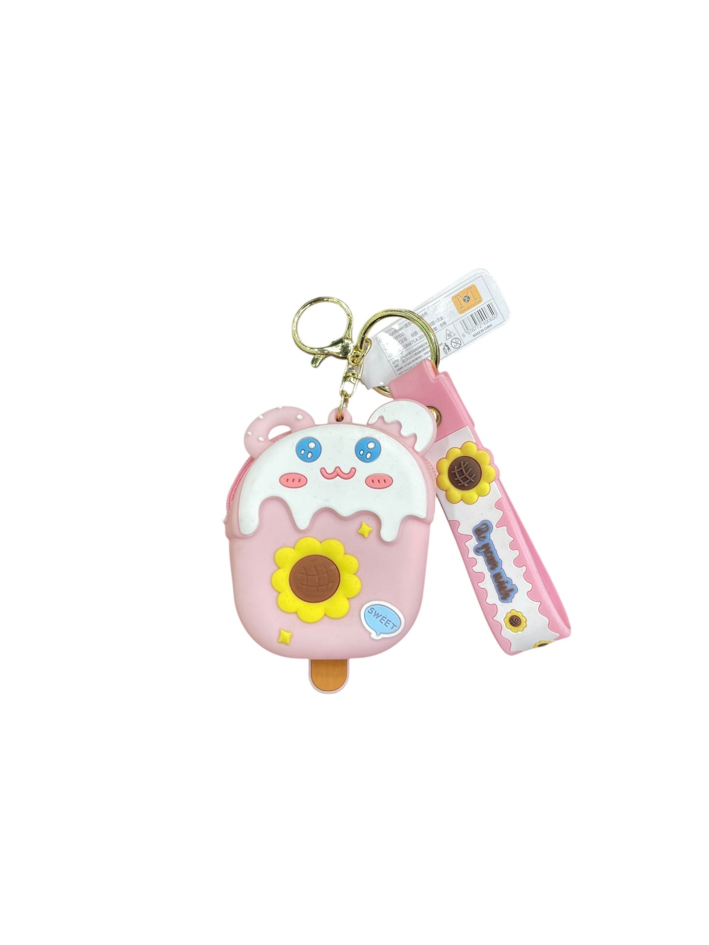 BIGMAN Popsicle Style Mini Zipper Pouch Soft Silicon Keychain