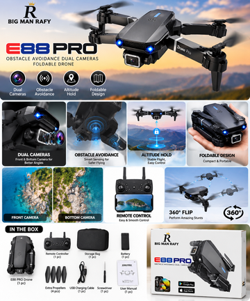 BIG MAN RAFY E88 PRO Foldable Drone with Dual Cameras