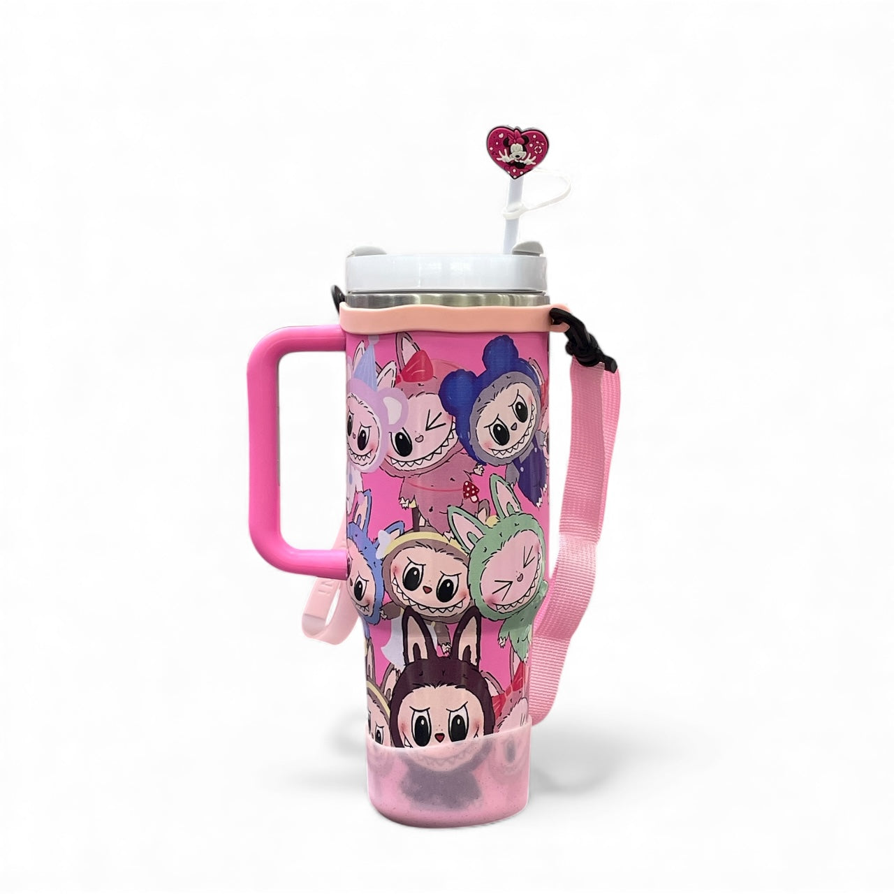 BIGMAN Pink Labubu Stanley Tumbler 40oz With Accessories