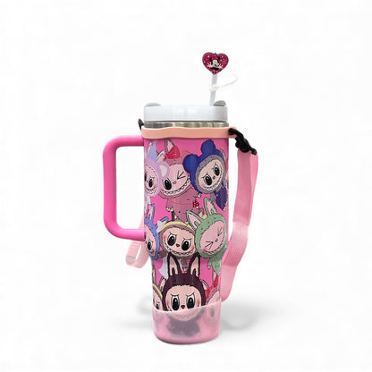 BIGMAN Pink Labubu Stanley Tumbler 40oz With Accessories