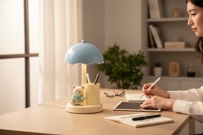 BIGMAN Teddy Bear LED Desk Lamp with Pen Holder For kids