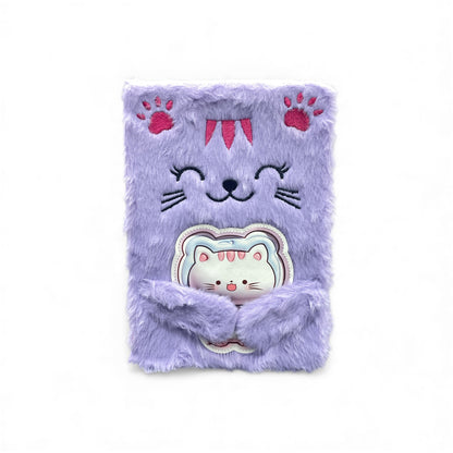 BIGMAN Cute Kitty Fluffy Cover Diary