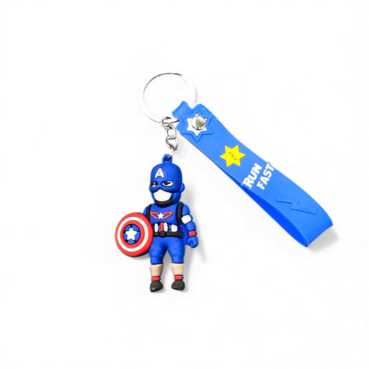 BIGMAN Captain America Character Rubber Keychain