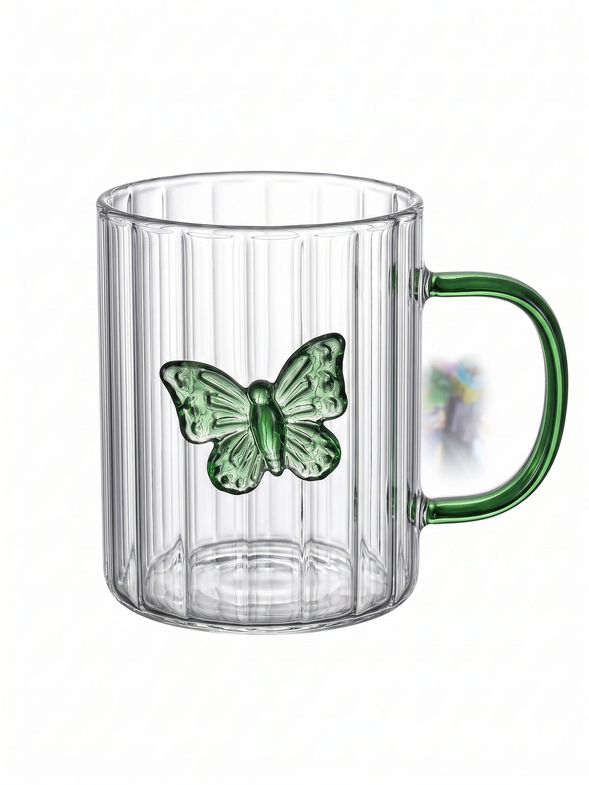 Bigman Aesthetic Green Butterfly Borosilicate Glass Mug