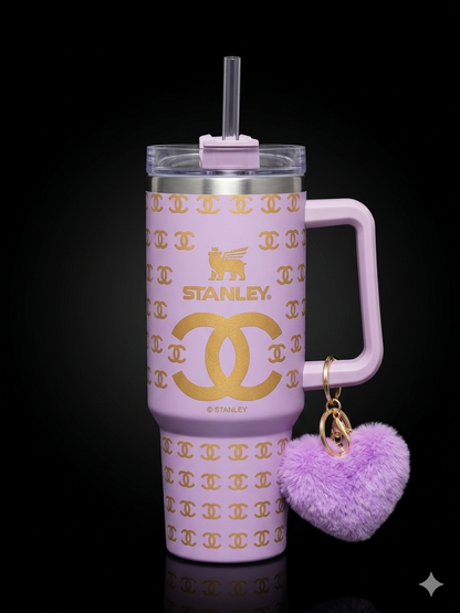 BIGMAN Signature DreamCharm 40oz Insulated Tumbler – Premium Stainless Steel Travel Mug with Handle & Straw Lid, Cute Aesthetic Cup for Hot & Cold Drinks