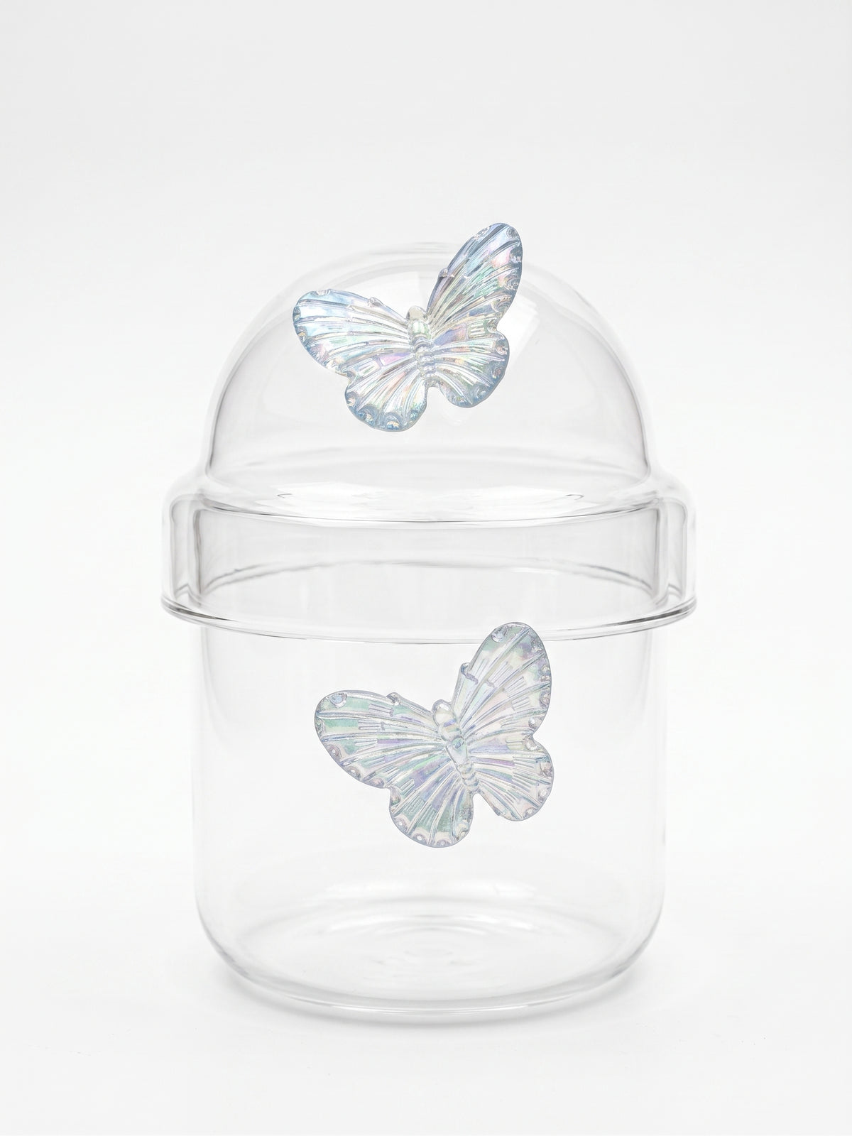 Bigman Iridescent Butterfly Dome Glass Jar & Tumbler