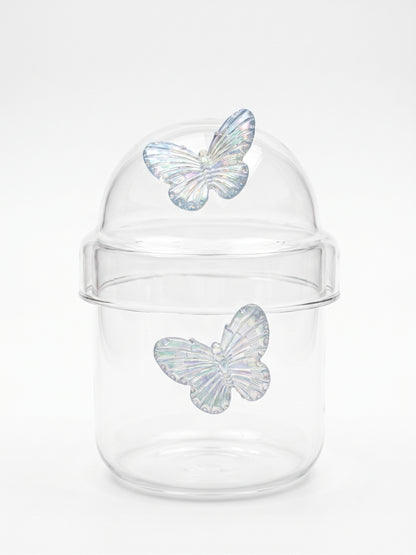 Bigman Iridescent Butterfly Dome Glass Jar & Tumbler