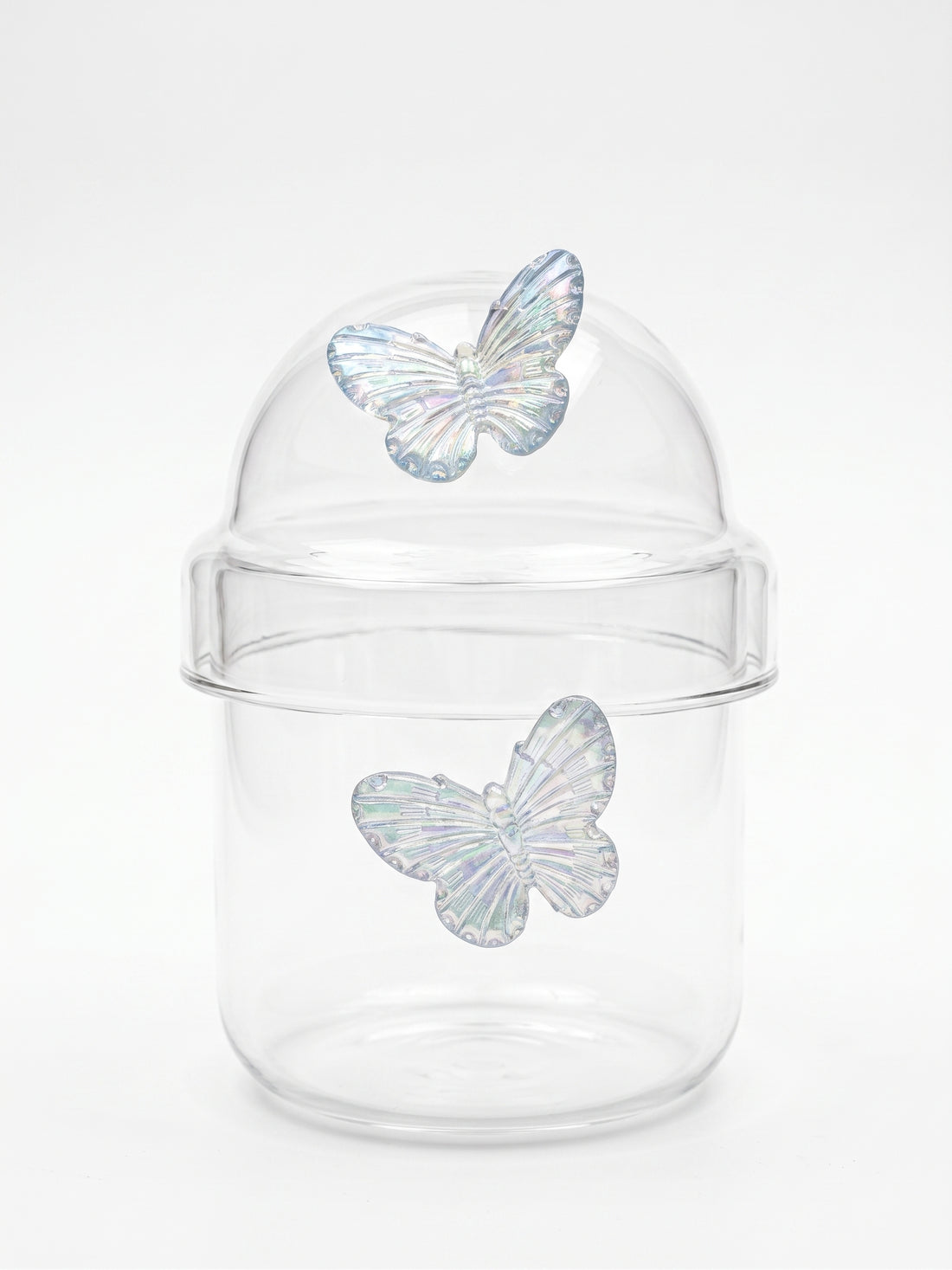 Bigman Iridescent Butterfly Dome Glass Jar & Tumbler