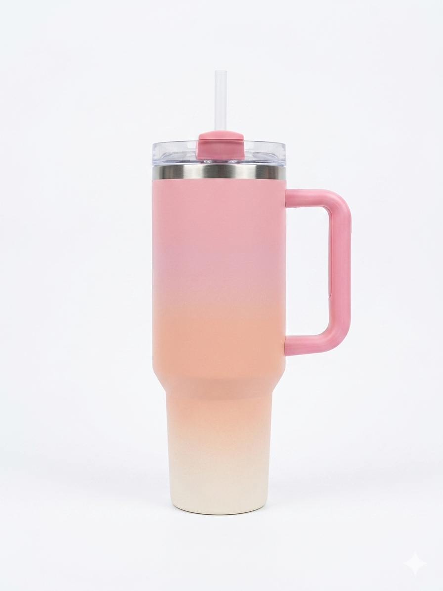 Bigman DualTone 40oz Stainless Steel Insulated Tumbler with Handle & Straw | Double Shade Premium Travel Mug
