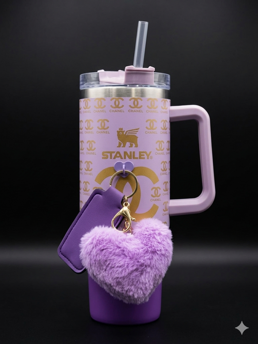 BIGMAN Signature DreamCharm 40oz Insulated Tumbler – Premium Stainless Steel Travel Mug with Handle & Straw Lid, Cute Aesthetic Cup for Hot & Cold Drinks