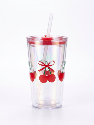 Bigman Aesthetic Holographic Shimmer Cherry Sipper Cup