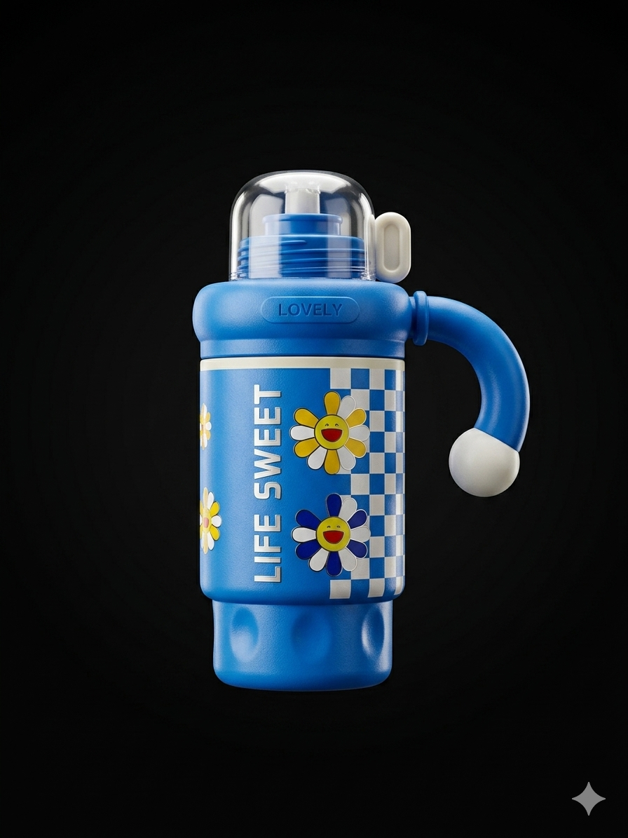 Bigman Bliss Bottles 40oz Tumbler – Cute Daisy Design,  Insulated Water Bottle with Straw, BPA-Free Travel Mug for Kids & Adults (Large Capacity)