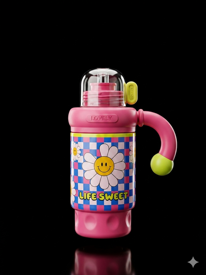 Bigman Bliss Bottles 40oz Tumbler – Cute Daisy Design,  Insulated Water Bottle with Straw, BPA-Free Travel Mug for Kids & Adults (Large Capacity)