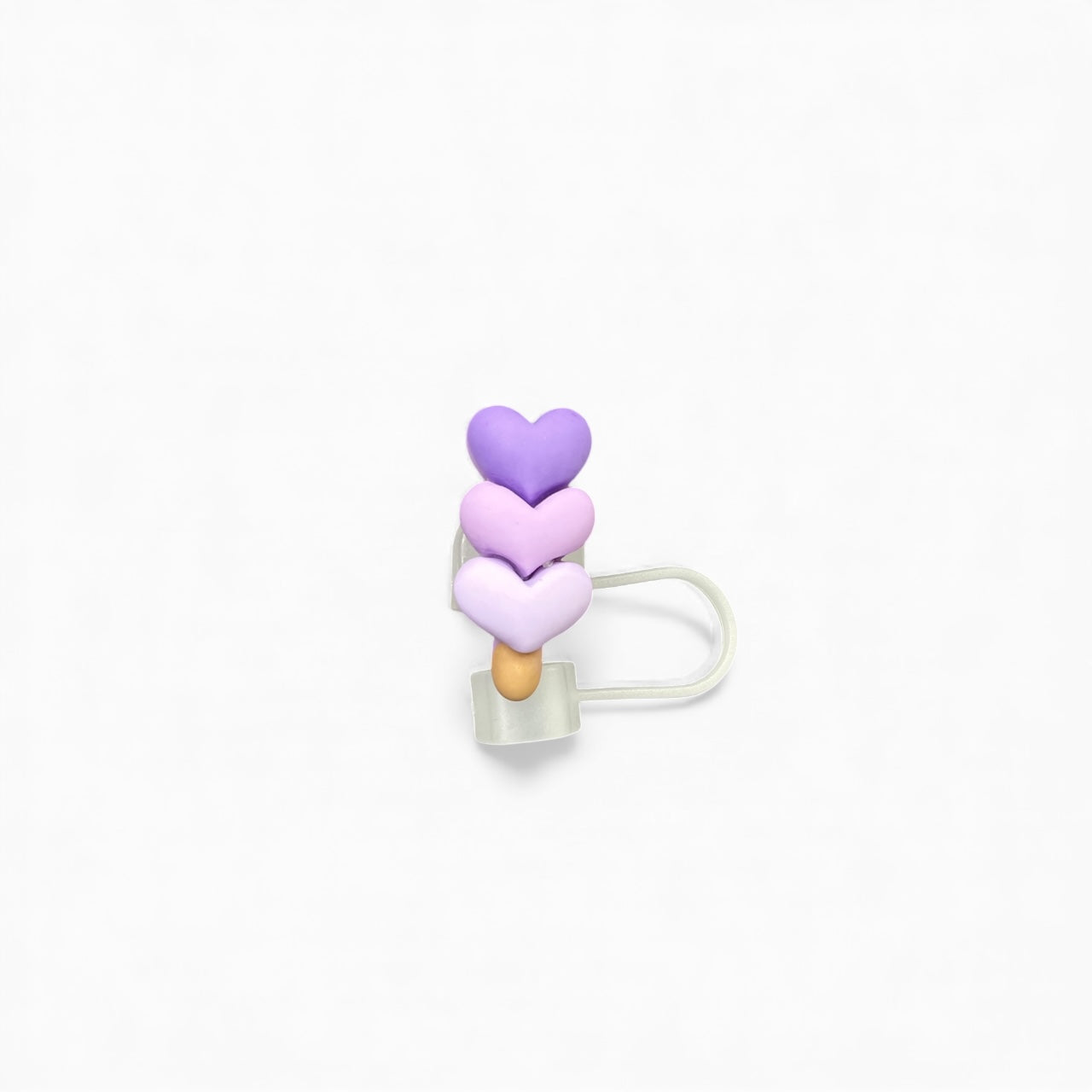 Heart Popsicle Style Silicon Straw Topper