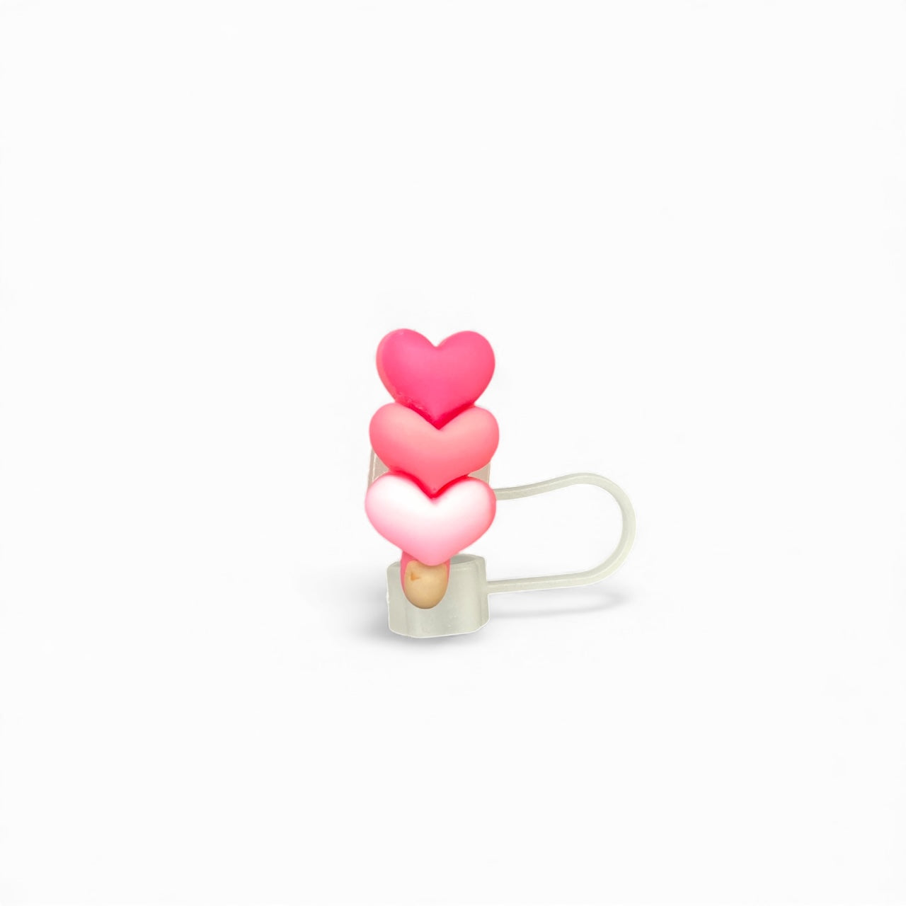 Heart Popsicle Style Silicon Straw Topper