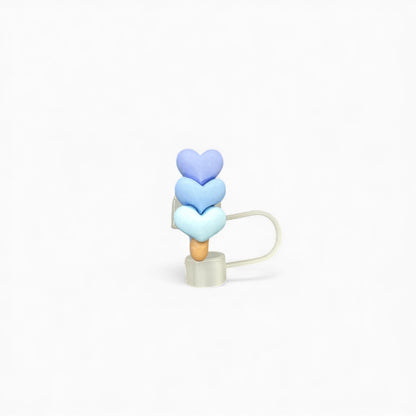 Heart Popsicle Style Silicon Straw Topper