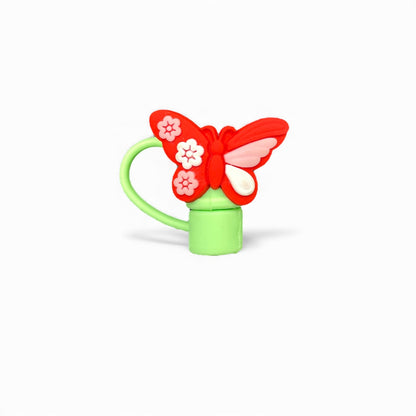 Butterfly Style Silicon Straw Topper