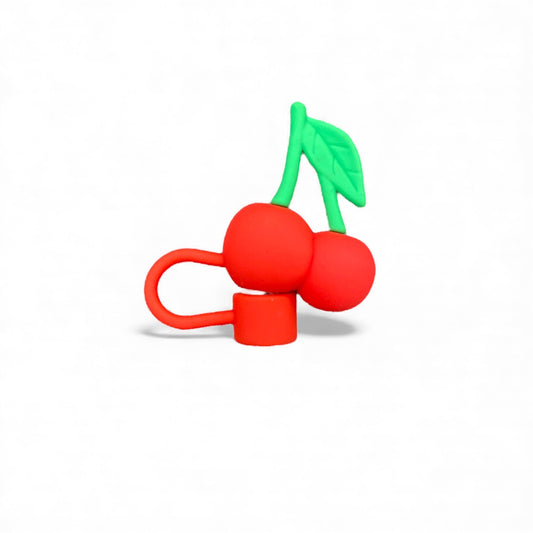 Cherry Style Silicon Straw Topper