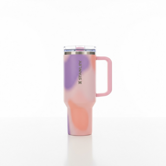 BIGMAN Pink & Purple Glow Gradient Stanley Flip Straw Quencher Tumbler 40oz