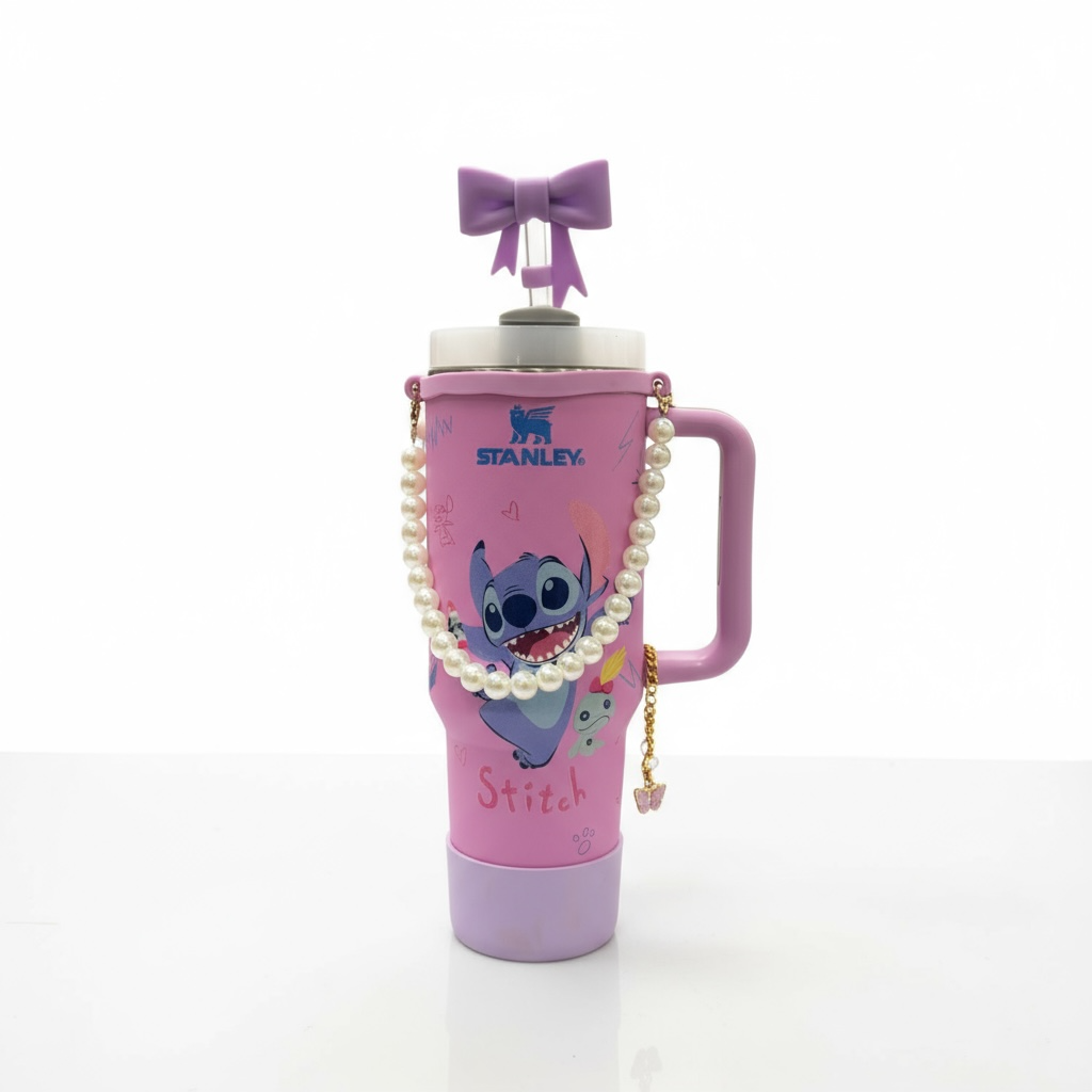 BIGMAN Stitch Pearl Edition Stanley Tumbler 40oz