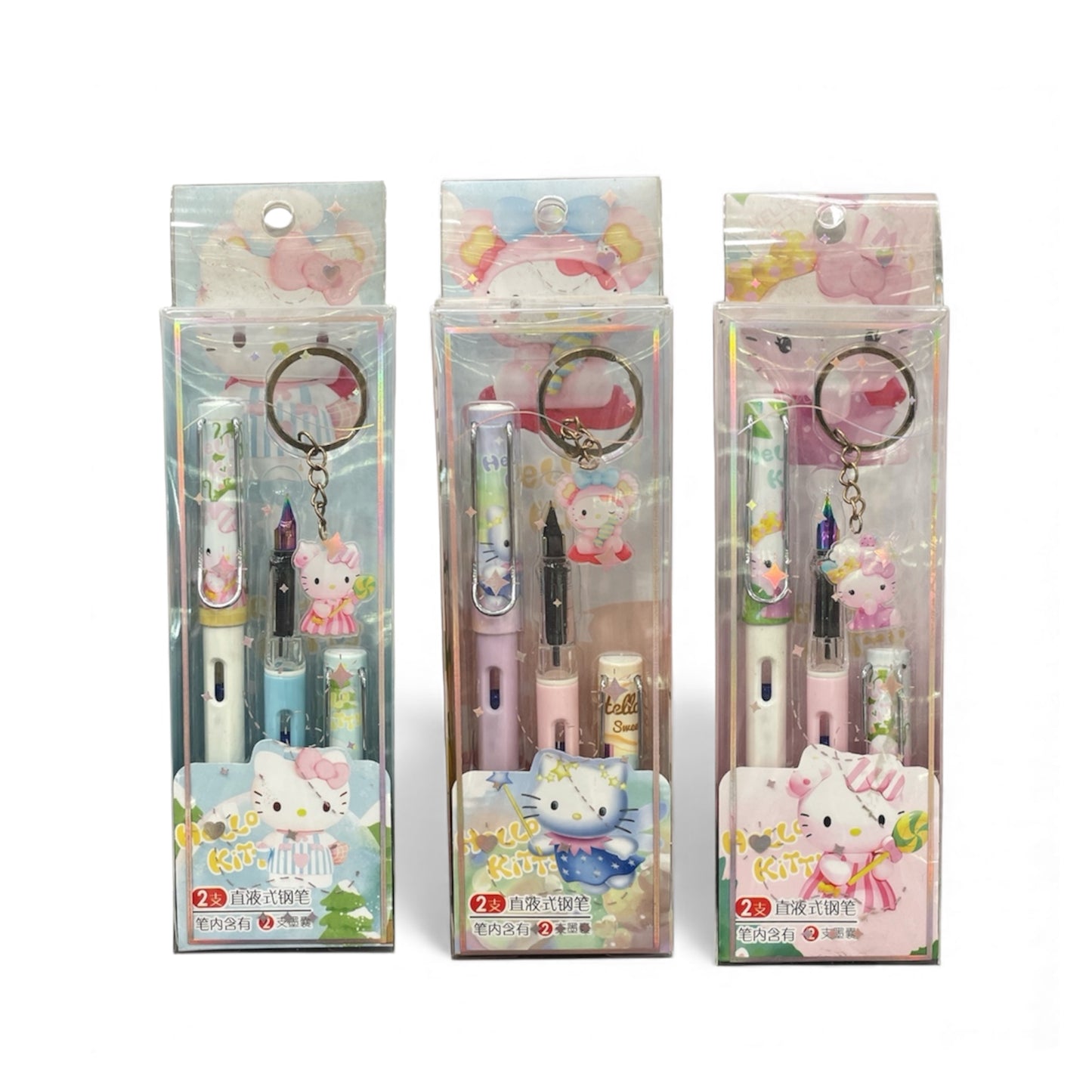 BIGMAN Hello Kitty Creative Pen Combo Set Dual Ink Pens + Keychain