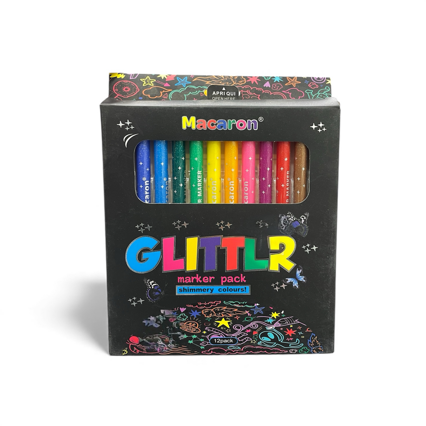 BIGMAN Macaron Glitter Marker Set Of 12