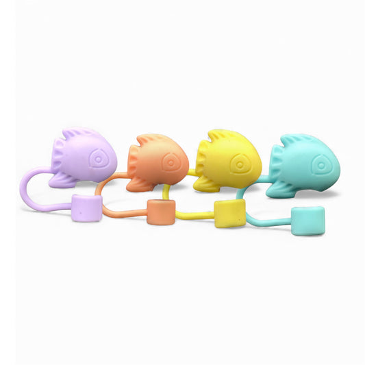 Fish Style Silicon Straw Topper