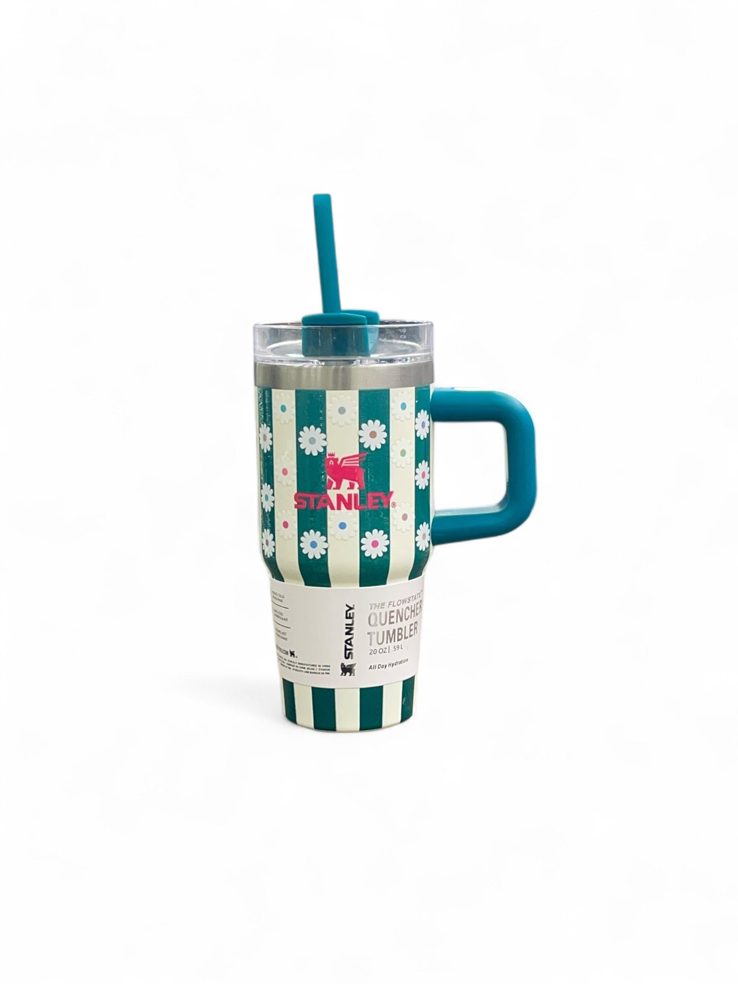 BIGMAN Daisy Stripe Edition 20oz Stanley Quencher Tumbler