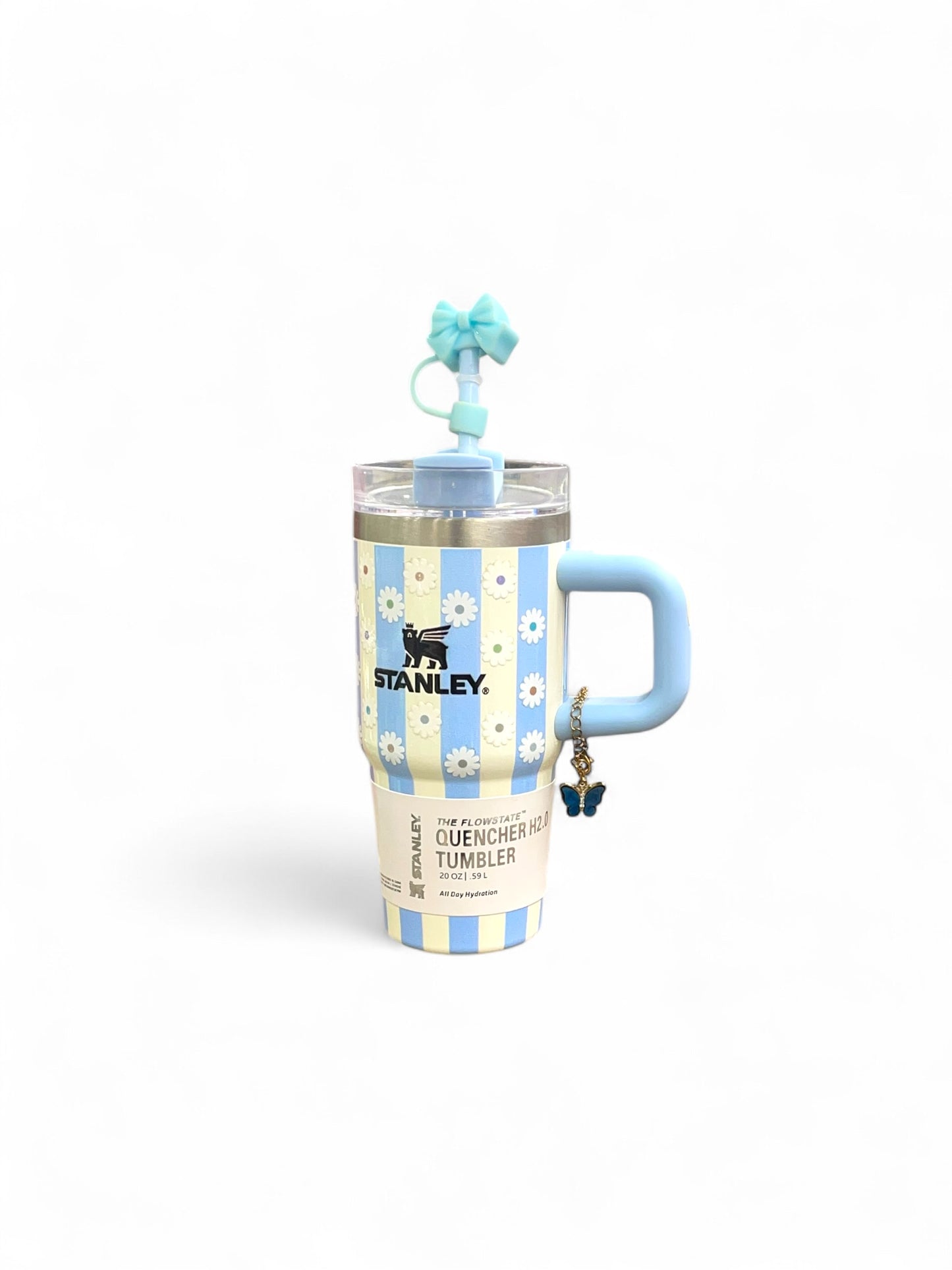 BIGMAN Blue Blossom Edition 20oz Stanley Quencher Tumbler
