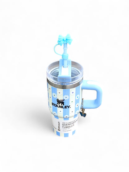 BIGMAN Blue Blossom Edition 20oz Stanley Quencher Tumbler