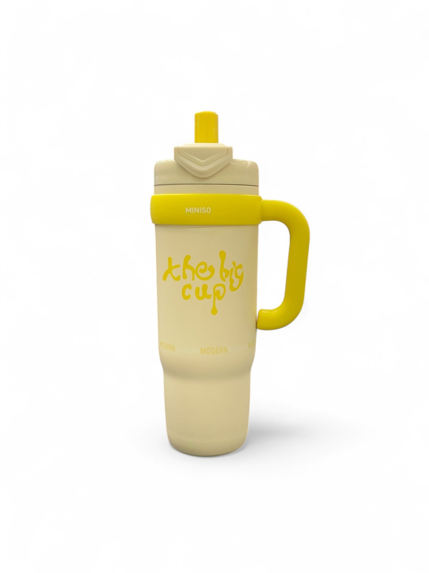 BIGMAN Miniso “The Big Cup” Yellow Hydration Tumbler 40oz