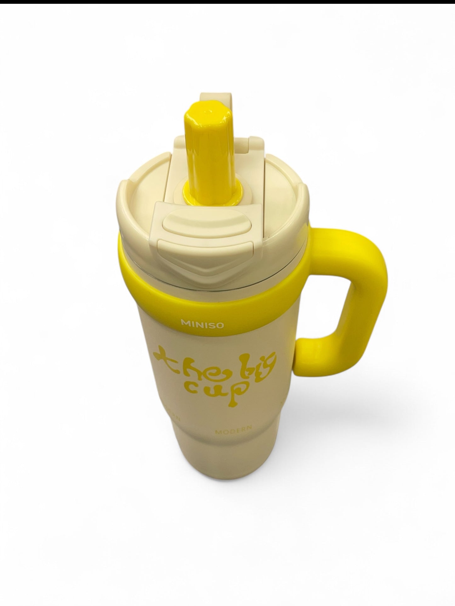 BIGMAN Miniso “The Big Cup” Yellow Hydration Tumbler 40oz