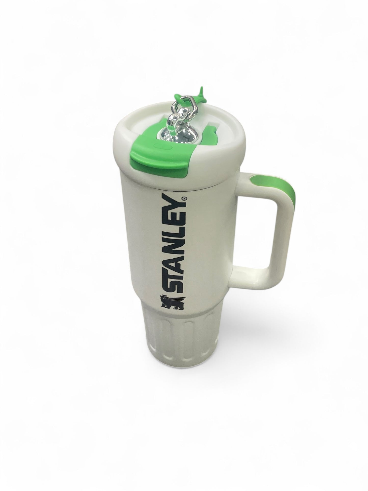 BIGMAN Classic White & Green Stanley Tumbler 40oz