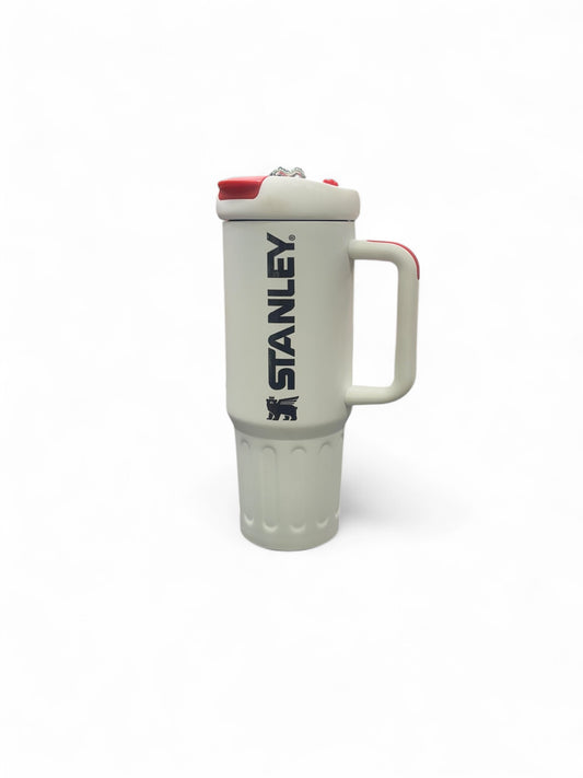 BIGMAN Classic White & Crimson Red Stanley Tumbler 40oz