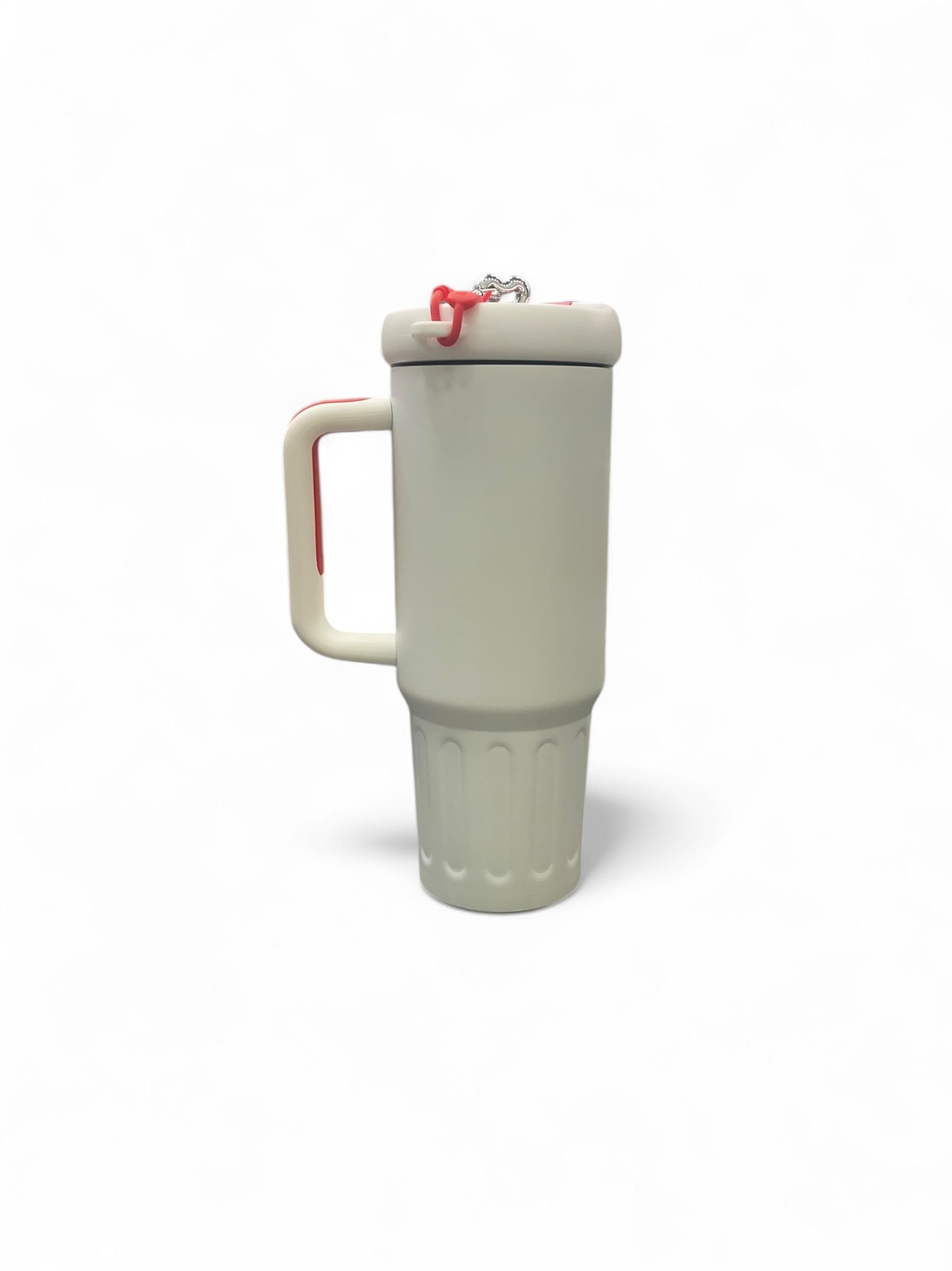 BIGMAN Classic White & Crimson Red Stanley Tumbler 40oz