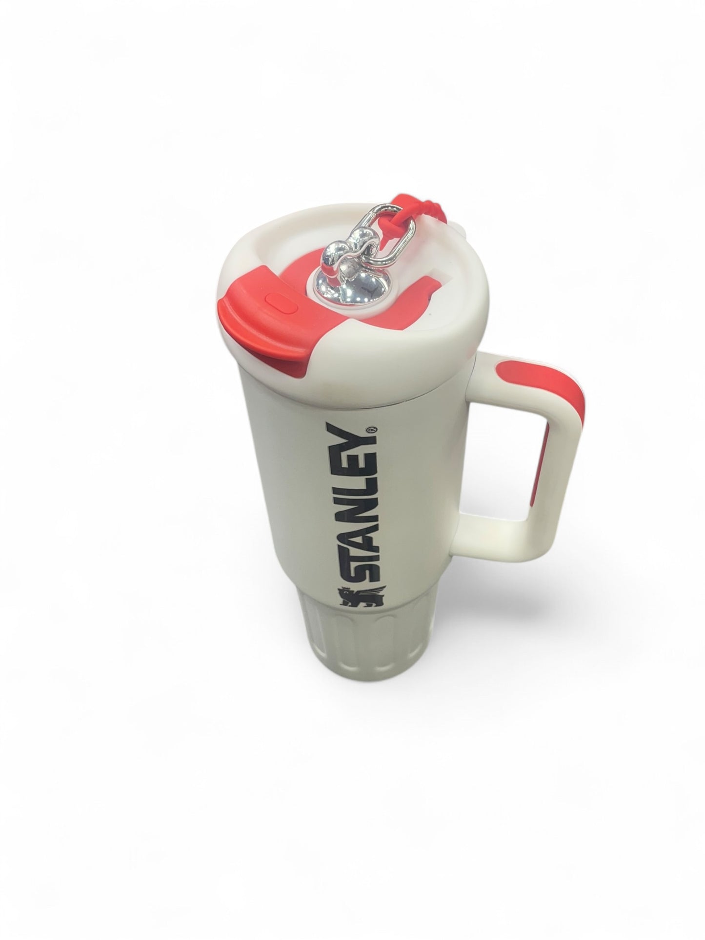 BIGMAN Classic White & Crimson Red Stanley Tumbler 40oz