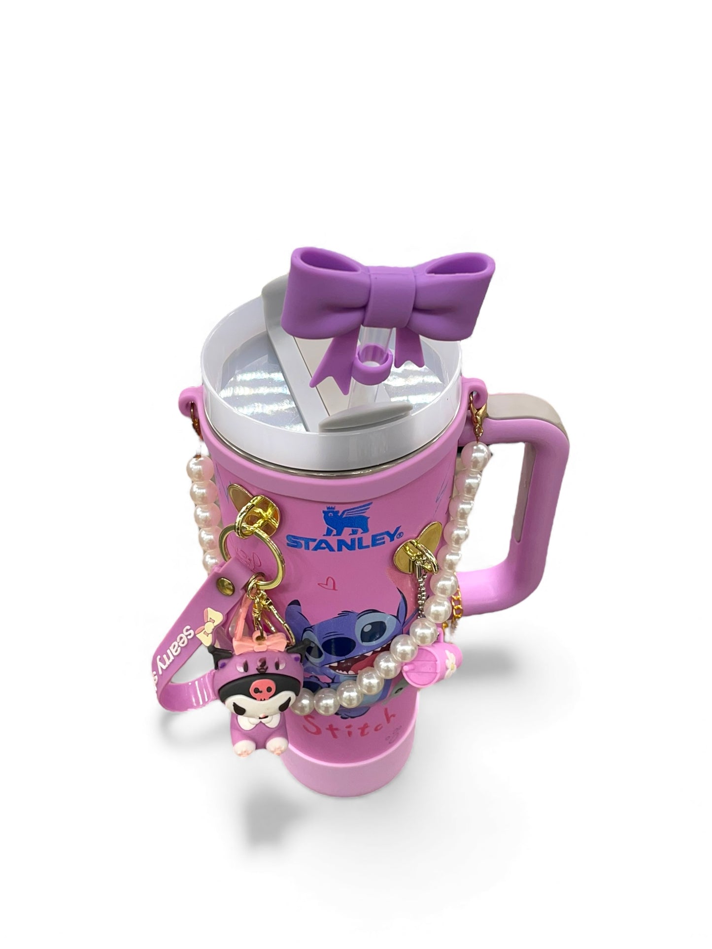 BIGMAN Stitch Pearl Edition Stanley Tumbler 40oz