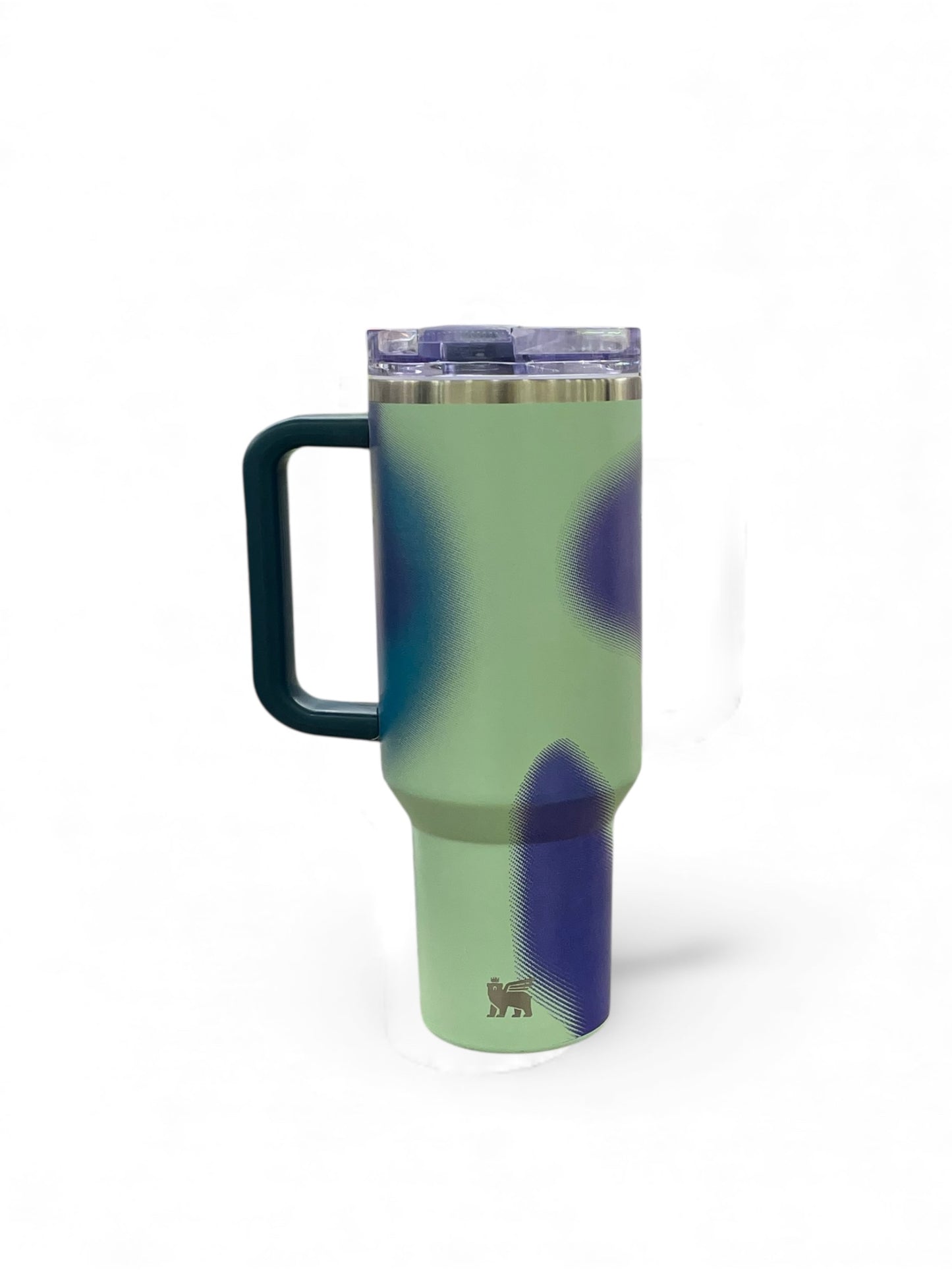 BIGMAN Aurora Purple & Green Gradient Glow Stanley Flip Straw Tumbler 40oz