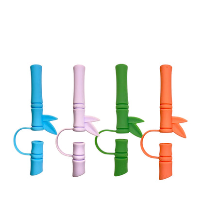 Bamboo Style Silicone Straw Topper