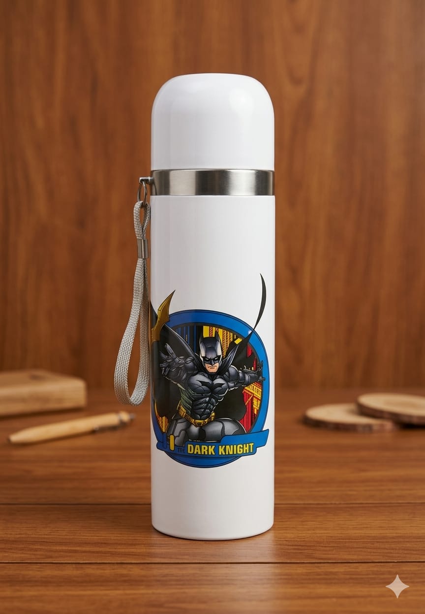 BIGMAN Premium Stainless Steel Character Bottle Mug | Leakproof Cute Cartoon Water Bottle