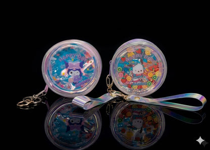 Bigman Signature: Sanrio Glaze Luxe Iridescent Mini-Pouch Keychain – Premium Kawaii Edition