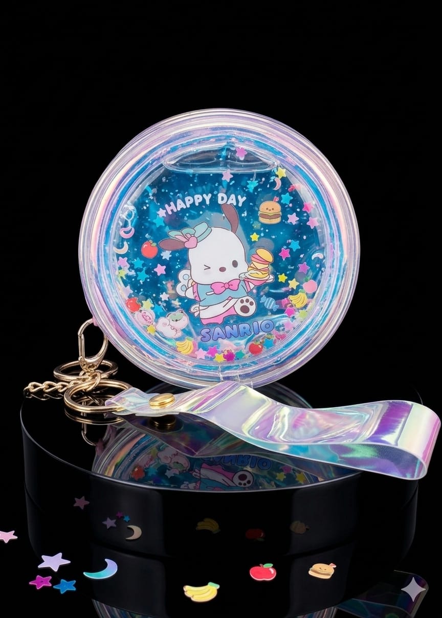 Bigman Signature: Sanrio Glaze Luxe Iridescent Mini-Pouch Keychain – Premium Kawaii Edition