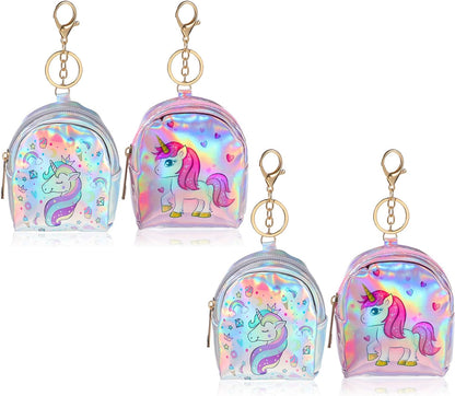 Bigman Unicorn Luxe Mini Pouch Keychain – Holographic Cute Coin Purse, Mini Zipper Wallet for Girls, Kids & Accessories Storage
