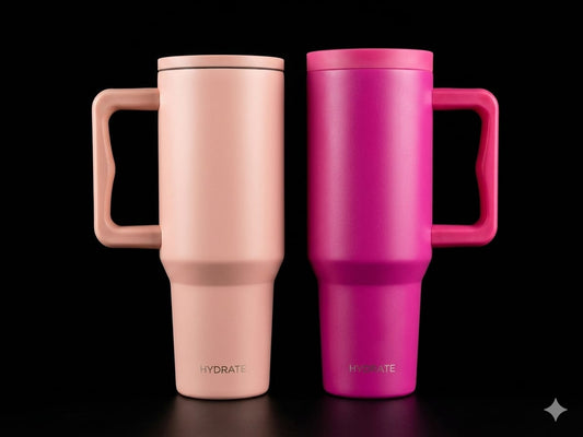 BIGMAN SipLux 40oz Insulated Tumbler with Handle & Straw Lid – Double Wall Vacuum Stainless Steel Travel Mug for Hot & Cold Drinks (Fits Car Cup Holder)